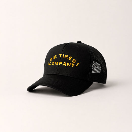 Die Tired Black Trucker Hat