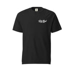 A black short-sleeve crewneck t-shirt with a small white graphic on the left chest reading 'Die Tired EST. 2017', displayed on a solid white background.