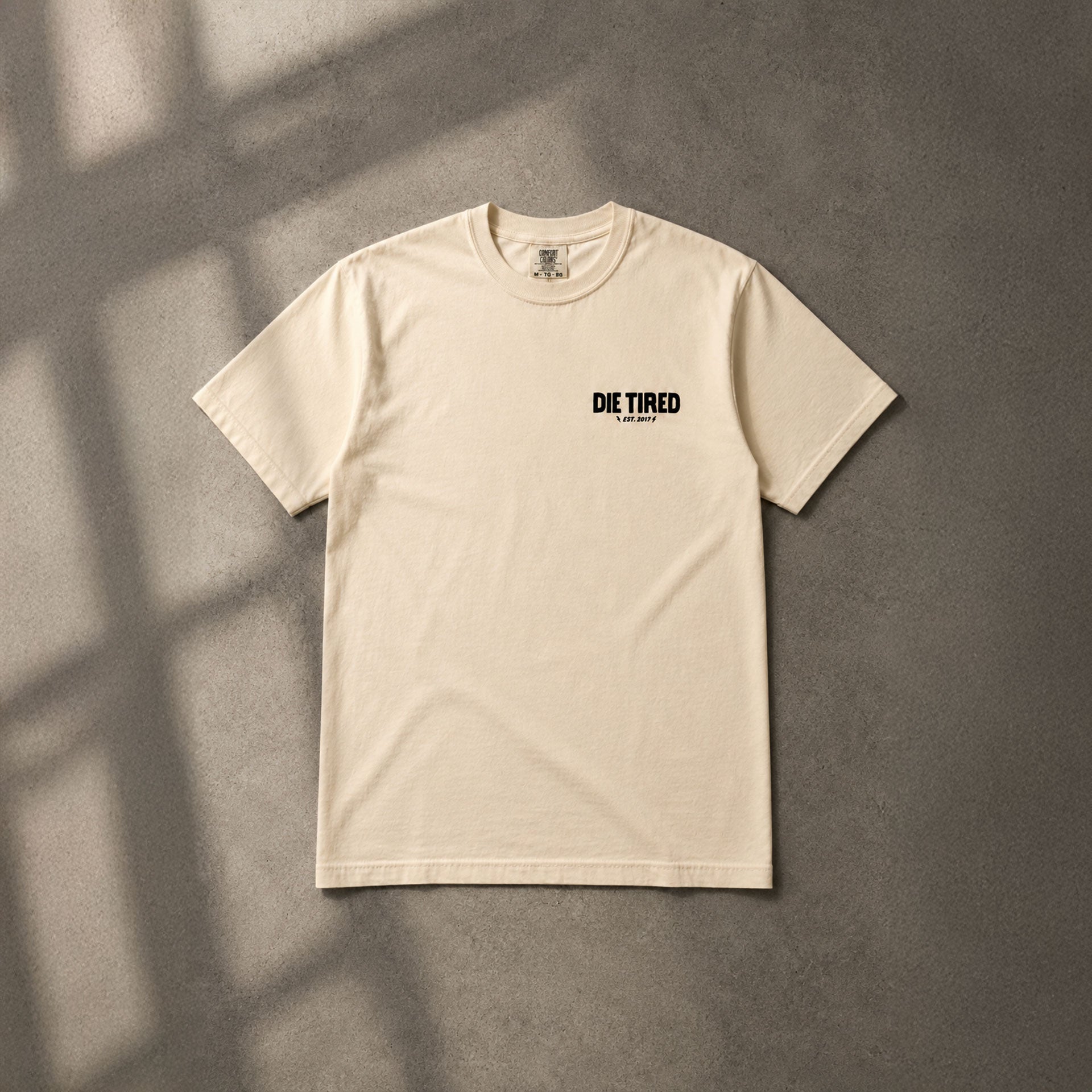 Life Is Short Die Tired Heavyweight Graphic Tee - Natural