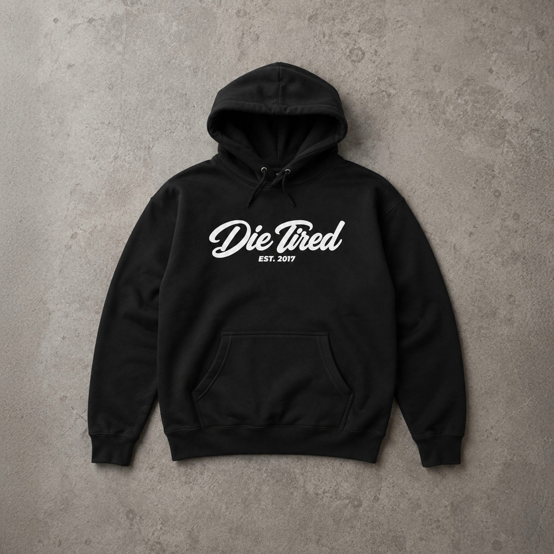 Heavyweight Die Tired Cursive Hoodie - Unisex