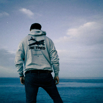 Die Tired B-17 Hoodie - Heather Grey