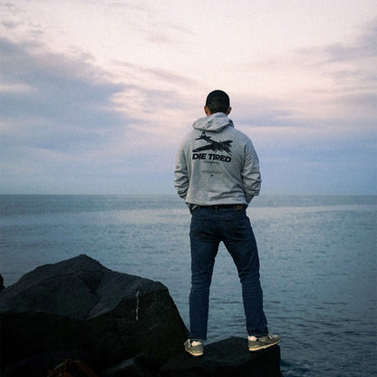 Die Tired B-17 Hoodie - Heather Grey
