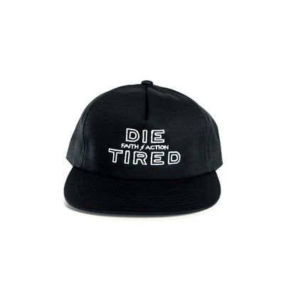 Die Tired Black 5 Panel Snapback