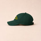 Green die tired baseball hat side view