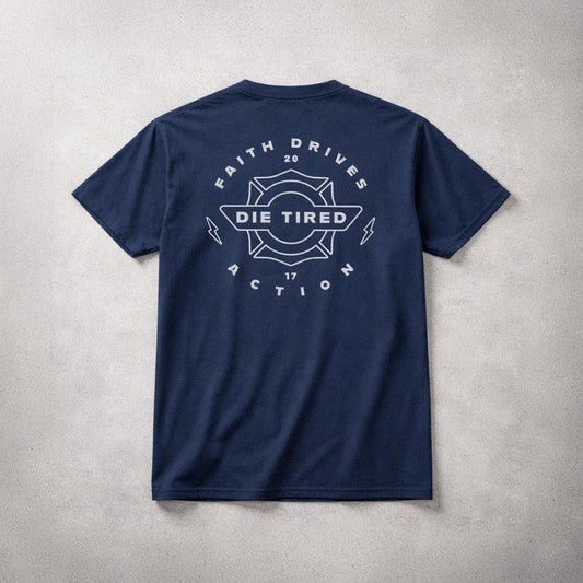 Die Tired Firefigher Tee - Navy